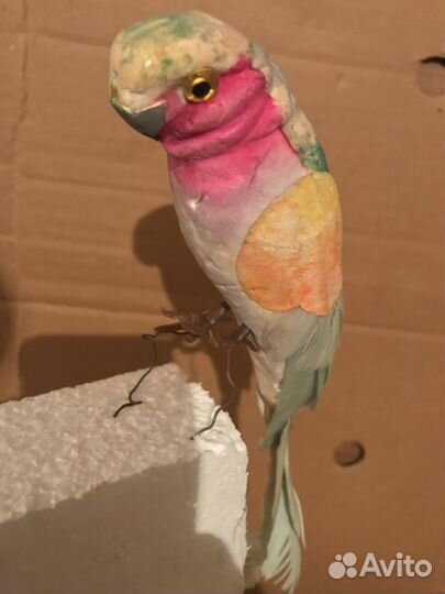 Текстильные птицы для декора попугай Розелла