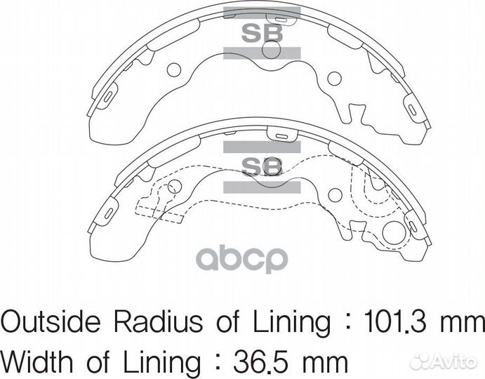 К-т барабан. тормоз. колодок SA155 Sangsin brake