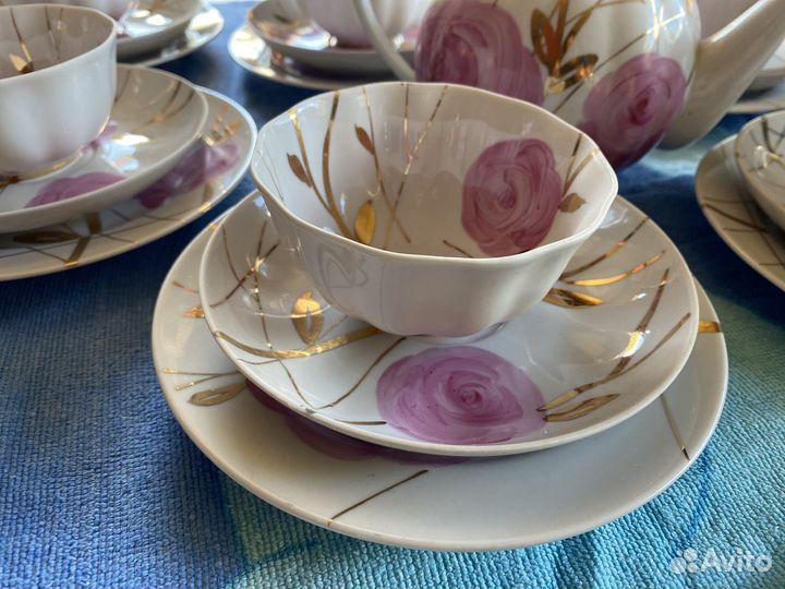 Чайный сервиз дулево СССР винтаж агашки 20 пред