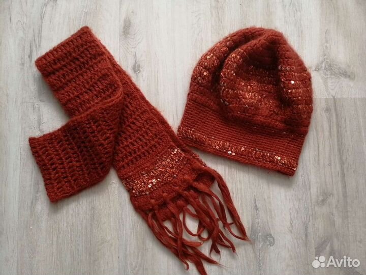 Вязаный набор шапка+ шарф