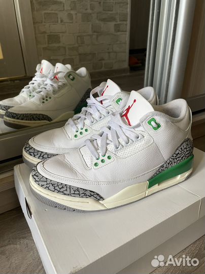 Кроссовки air jordan retro 3 Lucky green us9
