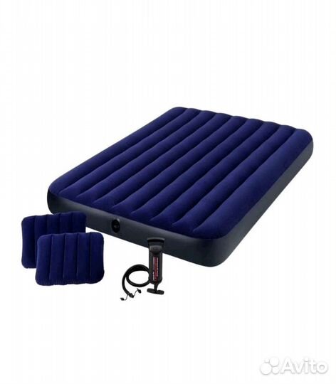 Матрас надувной Intex 203х152 +насос+подушки