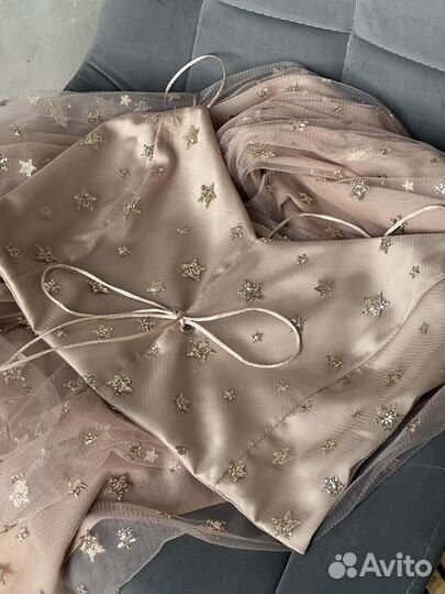 Костюм с пайетками. Золотой топ-юбка. Marina mak