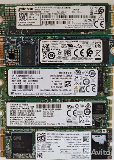 Apple SSD 256-512Gb, M.2 SATA NVMe, Sodimm 2Gb