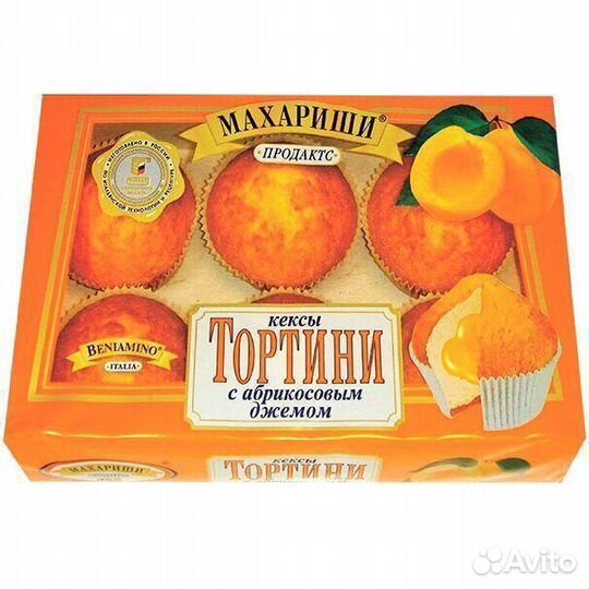 Кексы Тортини с Абрикосовым джемом 200 г