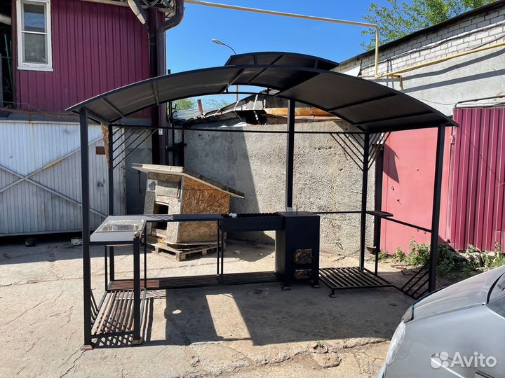 Мангал с крышей и печкой под казан + под тандыр