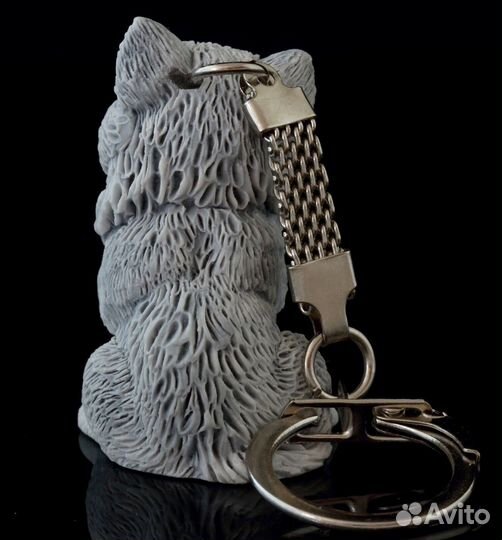 Брелок для ключей Котенок литьевой мрамор