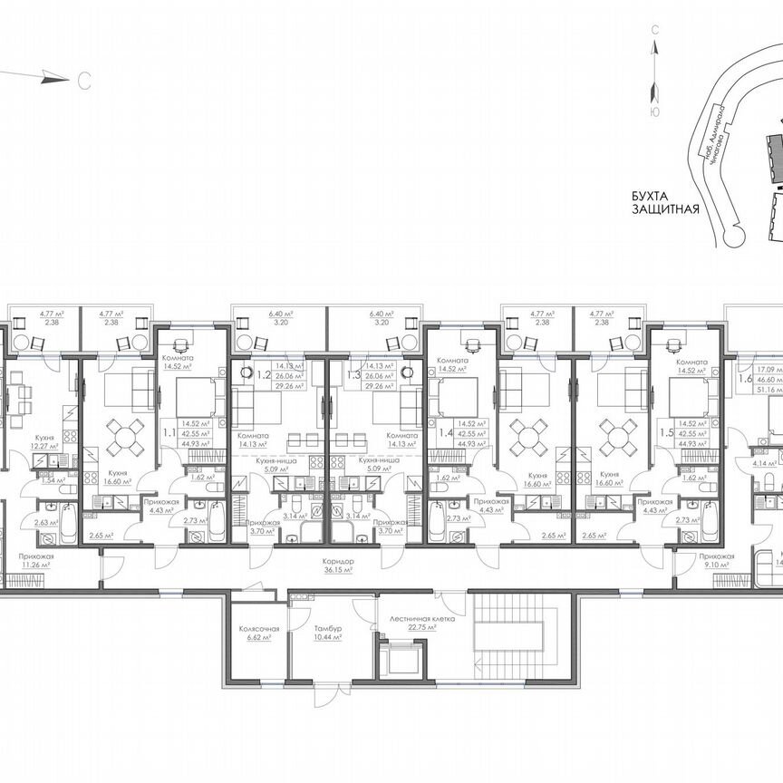 Квартира-студия, 29,3 м², 3/3 эт.