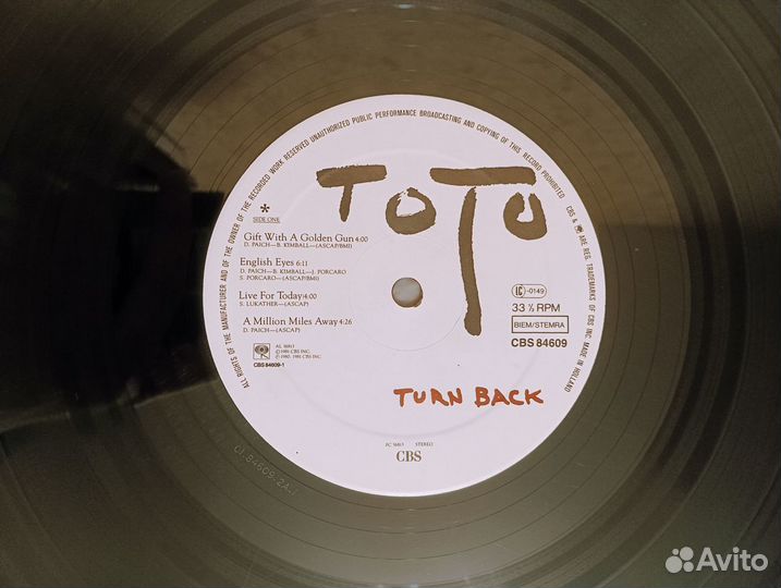 LP Toto - Turn Back Holland CBS 1981г