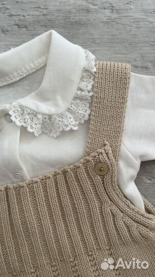 Комбинезон вязаный, костюм для девочки
