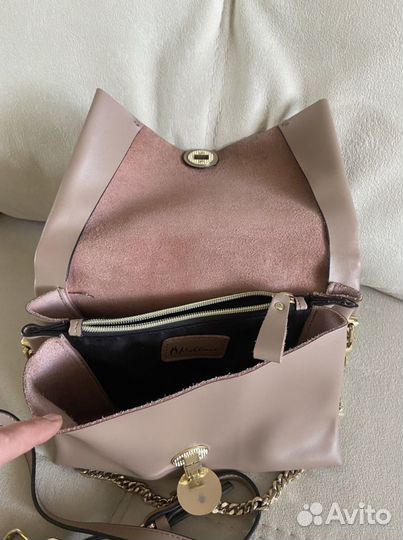 Сумка через плечо кожаная на цепочке