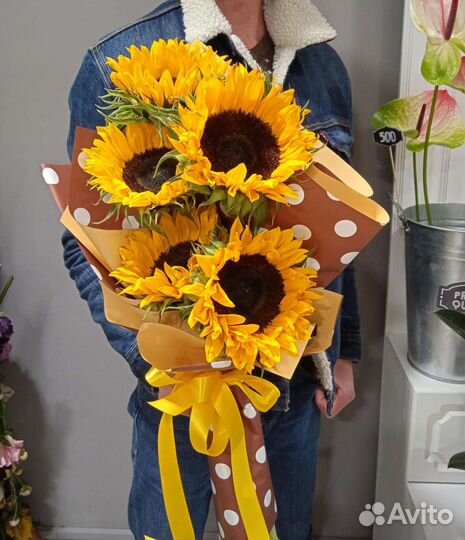 Букет Подсолнухи Цветы Гелиантус