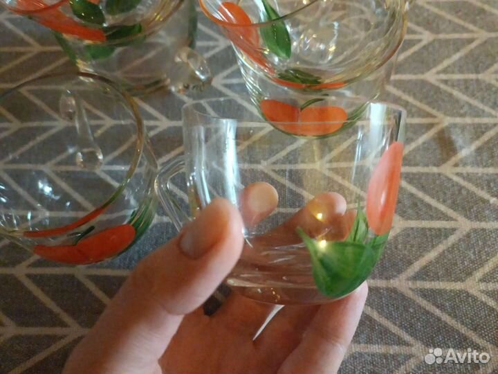 Стеклянные чашки СССР 6 шт