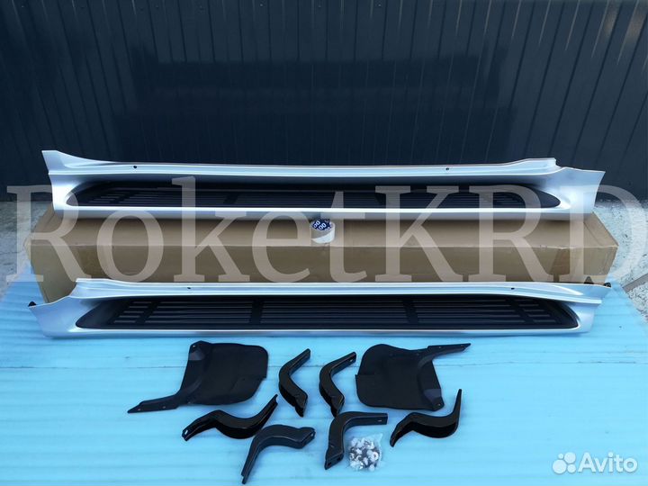 Пороги Toyota Land Cruiser Prado 150 Серебро