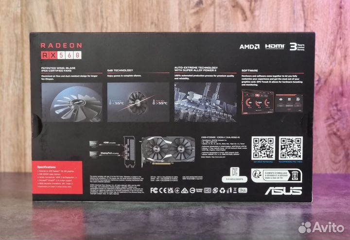 Видеокарта 4GB Radeon RX560 Asus Dual