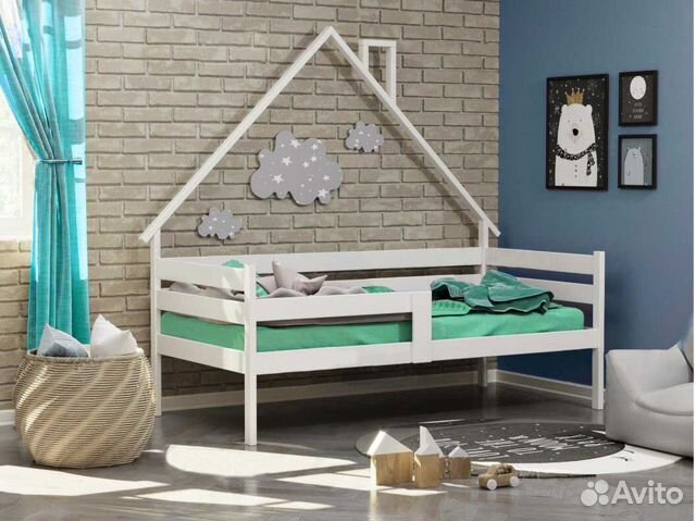 Софа Домик из массива для малыша с бортиком