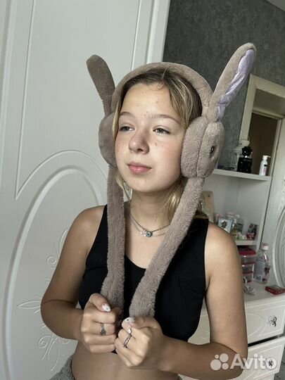 Меховые наушники с ушками