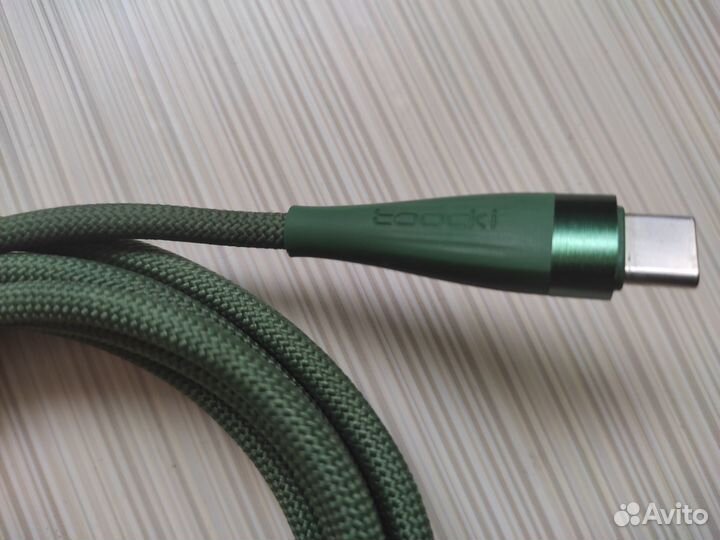 Кабель новый type C - type C 100W Green