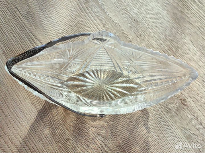 Ваза хрустальная СССР Конфетница Салатник Ладья