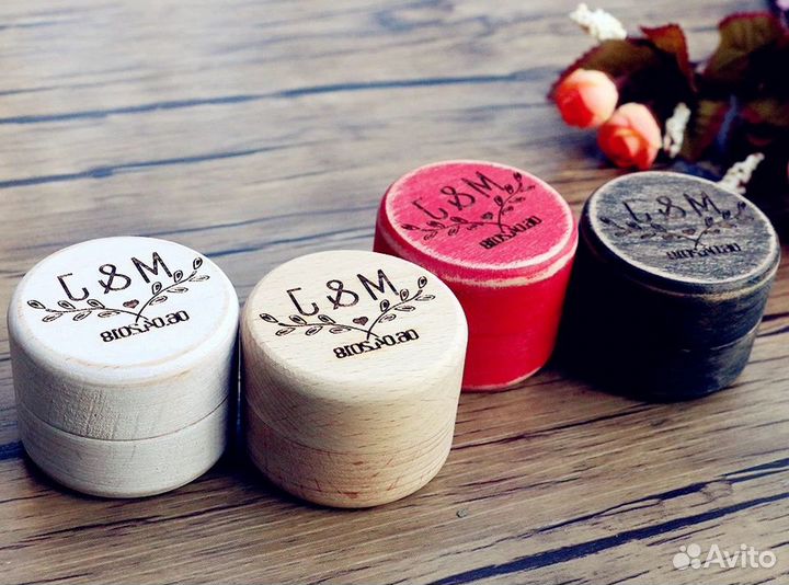 Стильная коробка для колец из дерева для свадьбы