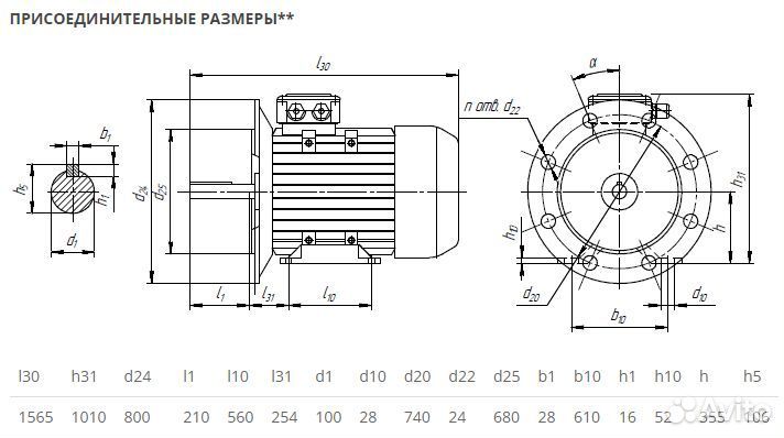 Электродвигатель аир 355L10 (132кВт-600об) новый