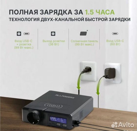 Powerbank с 220 В и usb Аllроwеrs s200