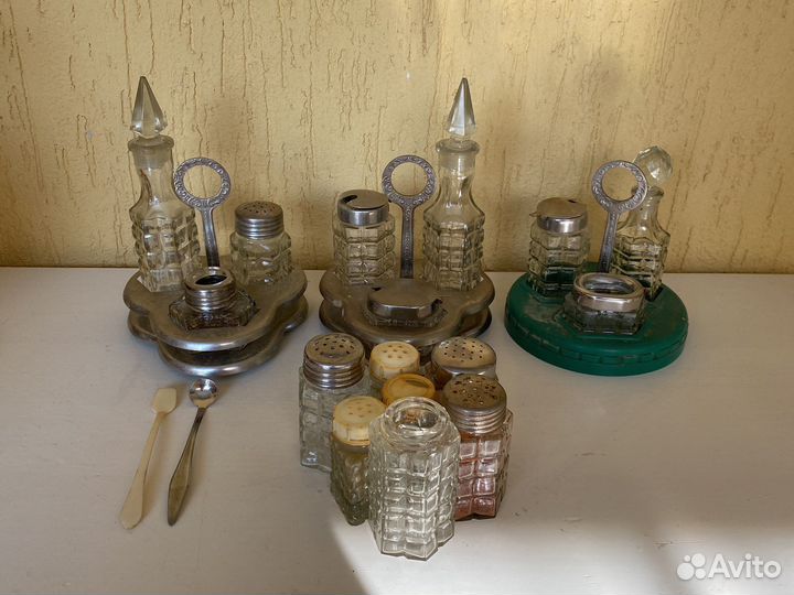 Набор для специй винтаж стекло