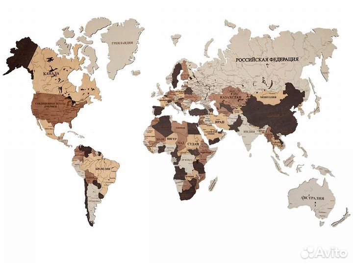Премиум карта мира из дерева Санкт-Петербург