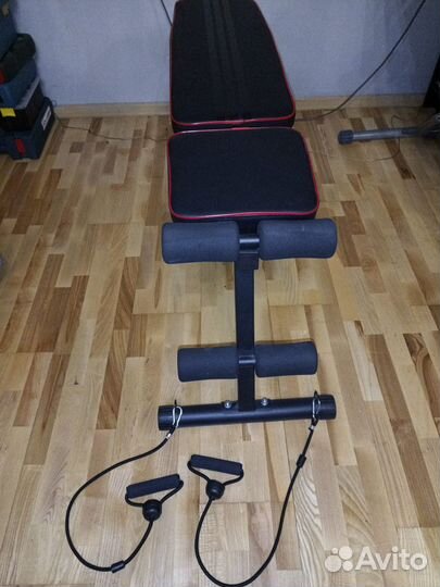 Скамья для жима лежа складная с эспандерами