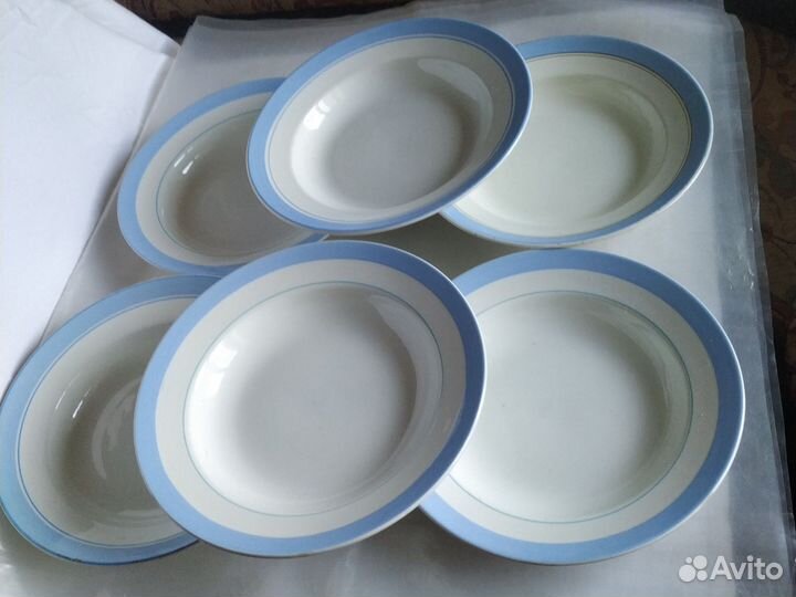 Тарелки большие Зик, 6 штук стаканы СССР