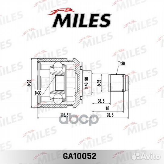 ШРУС toyota LC prado J120/lexus GS470 02- внутр