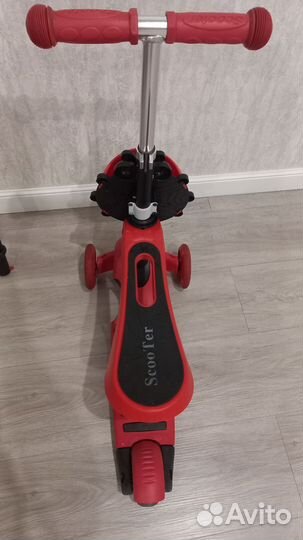 Самокат детский Scooter 3 в 1 с ручкой и сиденьем