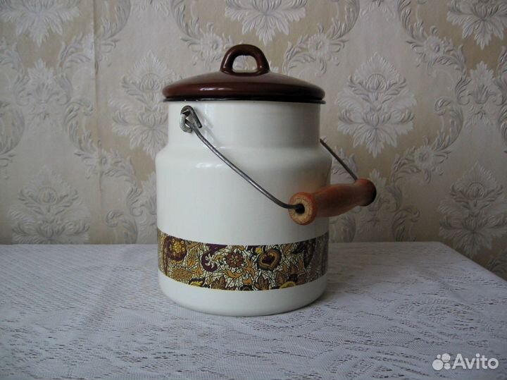 Бидон эмалированный с крышкой