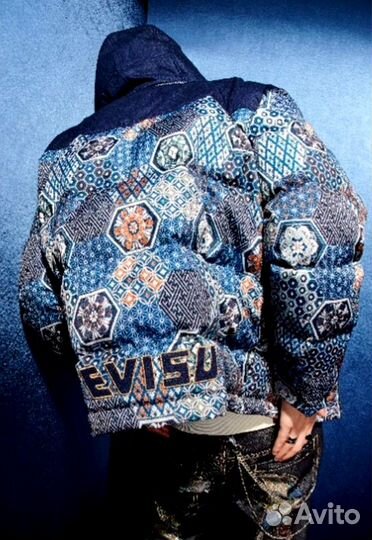 Пуховик denim evisu from LEO size L - XL