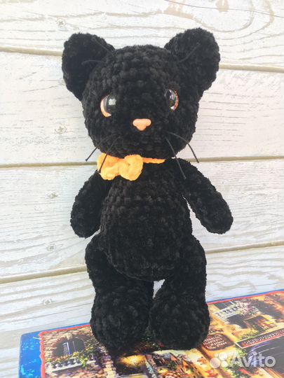 Игрушка Котик Милашка Черный с бантиком