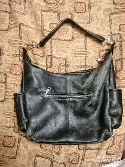 Сумка женская натуральная кожа чёрная бу