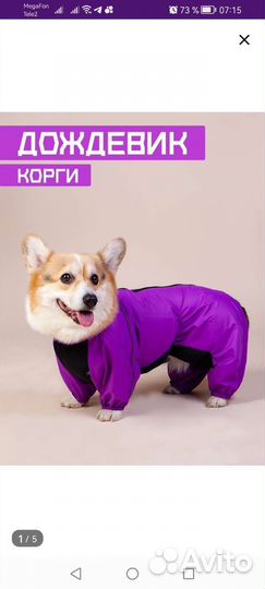 Комбинезон/дождевик для средней собаки