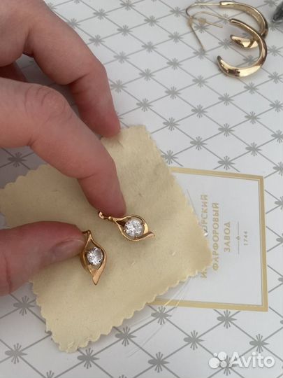 Серебряные серьги золочение