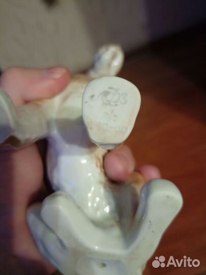 Фарфоровая статуэтка собака Эрдельтерьер СССР лфз