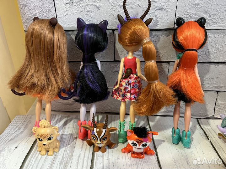 Куклы enchantimals кошка леопард тигр косуля