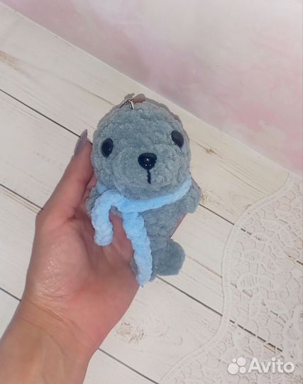 Вязанаяигрушка ручной работы Нерпа
