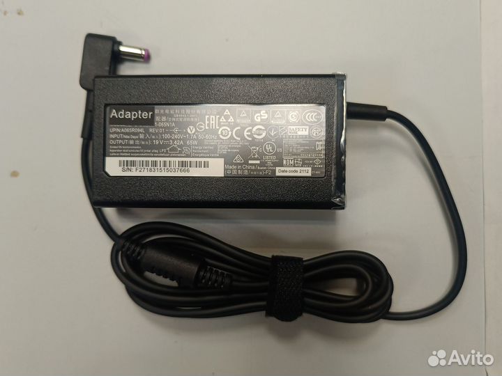 Блок питания для Acer 19V 3.42A 65W 5.5x1.7