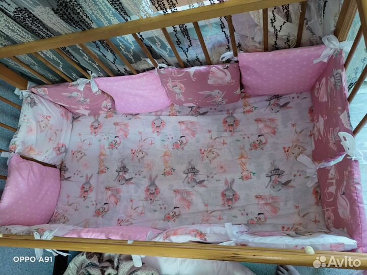 Бортики в кроватку для девочки