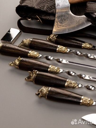 Набор для пикника с шампурами в чехле “Викинг 7”