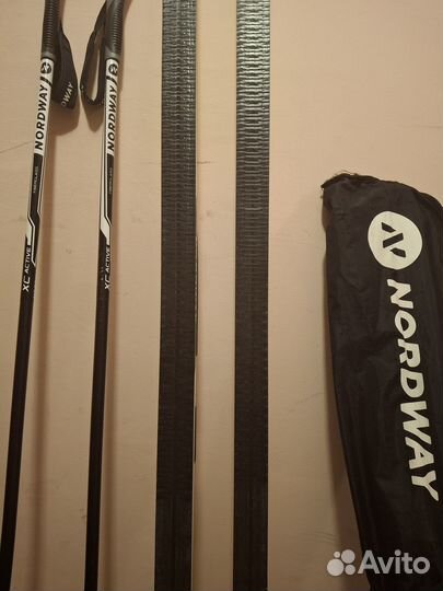 Лыжи беговые Nordway 205 с креплениями, палками, ч