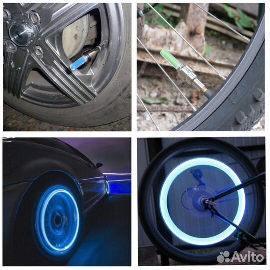 Светящиеся колпачки на ниппель колеса велосипеда