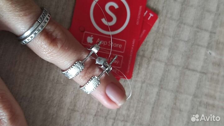 Серьги серебро новые