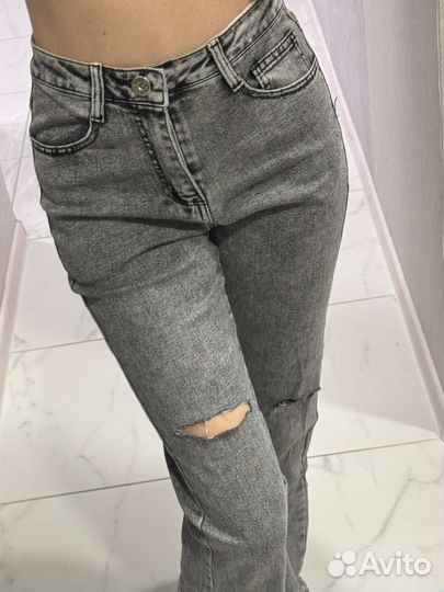 Джинсы клеш прямые женские