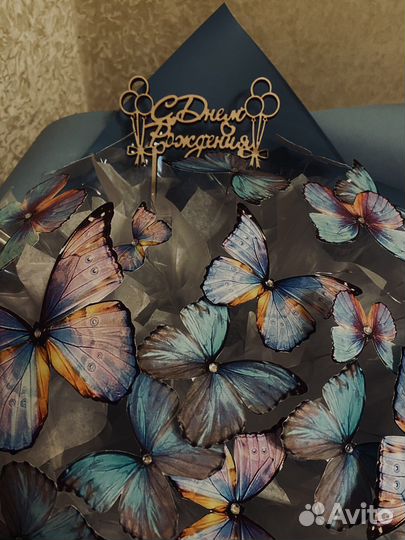 Светящийся букет из бабочек