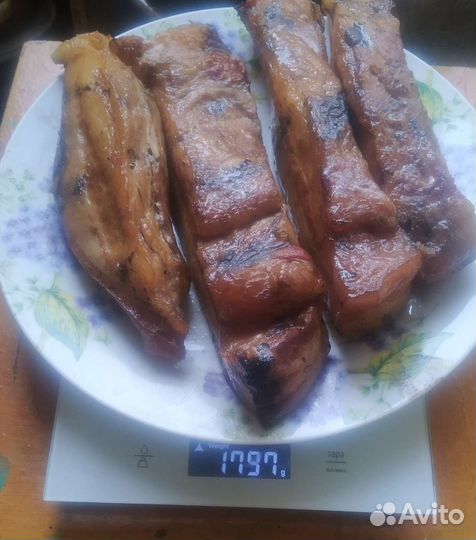 Сало салëное копчëное с прослойкой. Цена за 1 кг